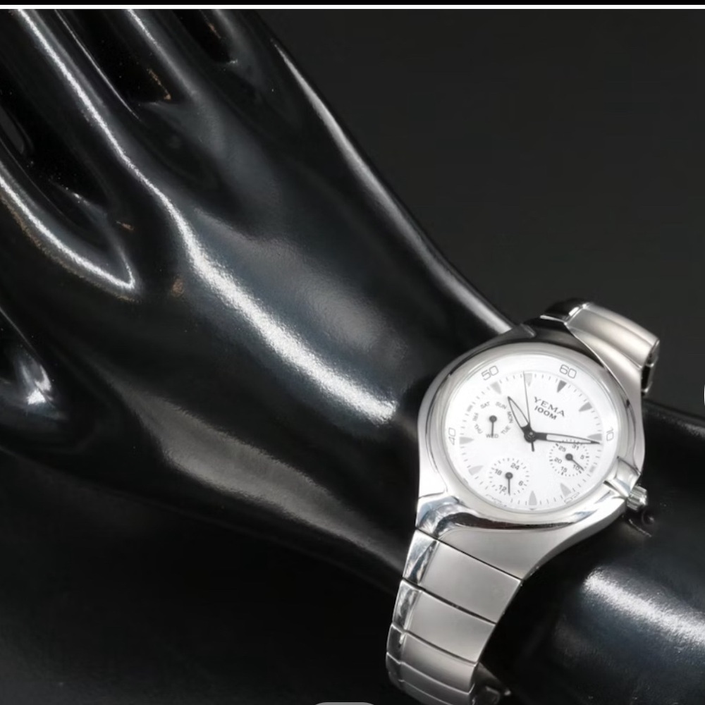 Yema Silver and White Watch stainless steel